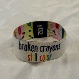 ZOX “Broken Crayons Still Color” Inspirational Elastic Wristband